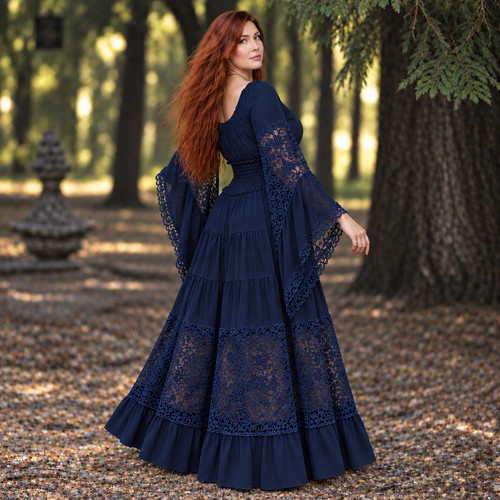 Boho lace maxi bridesmaid - boho,