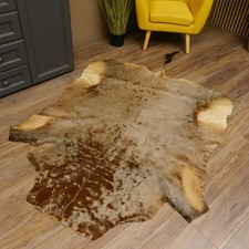 Striped Gnu Fur Rug Blue