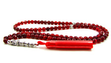 RED RUBY Yaqoot 5.5 - 6.0mm x 99 PRAYER BEADS ISLAMIC TASBIH MASBAHA QURAN GIFT