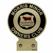Vintage Morris Minor Owners Car Club Heavy Brass Enamel Front Grill Badge ECs