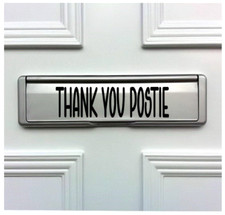 THANK  YOU POSTIE DOOR LETTER BOX VINYL FRONT DOOR DECAL STICKER LABEL X1