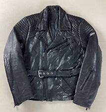 Vintage Polo Leather Biker Jacket Motorcycle Jacket Black EU Size 48 40”