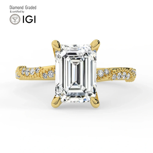 Emerald diamond engagement - diamond,