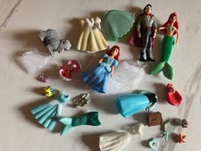 Disney the little Mermaid Polly Pocket Doll Figures Rubber Dresses Toys Bundle