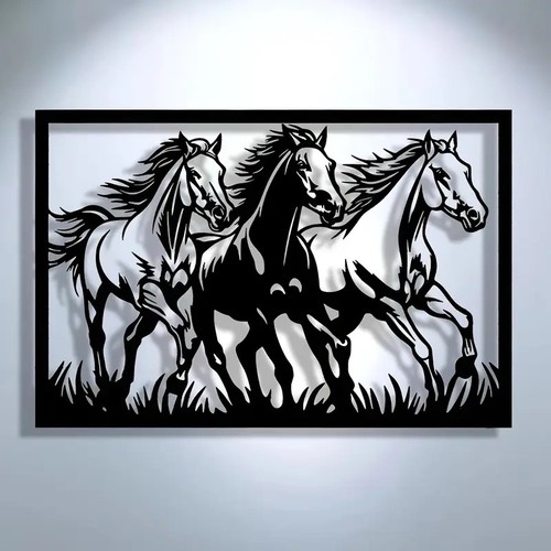 Horses metal wall art - 3,