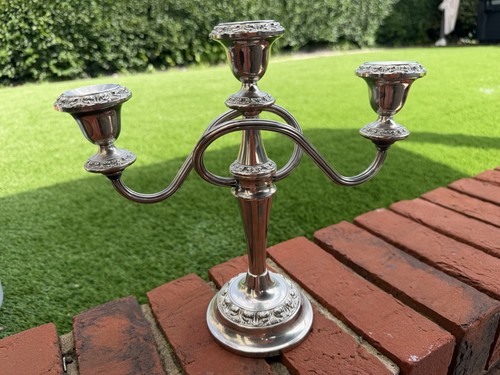 Silver plated arm candelabra - silver, 3-arm