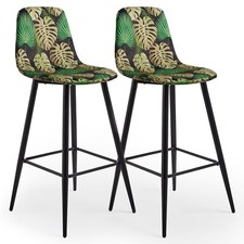 Bar Stools Set of 2, Velvet