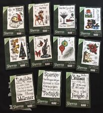 Retro vintage Xmas bundle sentiments Sheena Douglass Bit Festive rubber stamps