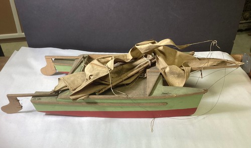 Vintage wooden catamaran - wooden,