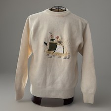 Vintage Jumper UNO YACHTING Project By Ellesse Cream Yacht Appliqué 40” Chest