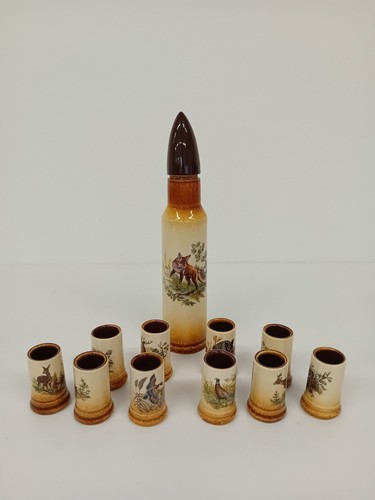 Vintage ceramic decanter with - vintage,