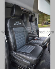 Opel Vivaro Seat Covers - Black with Grey Centres & 2 Custom Logo 3rd Gen 2014+
