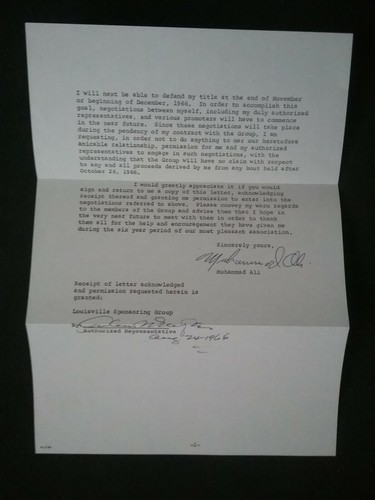 Muhammad ali signed letter - muhammad,