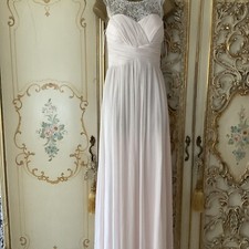 lipsy dress Bridesmaid Pale Pink /Lace embellishment Neck /Long 6