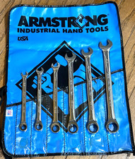 🇺🇸 Armstrong Tools USA Ratcheting Wrench Set SAE Combo Lot Polish 12-PT Blue