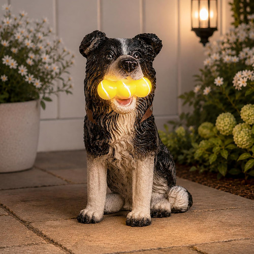 Solar garden dog ornament - dog,