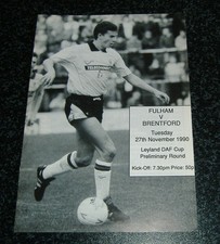 Fulham v Brentford - 1990/91 Leyland DAF Trophy