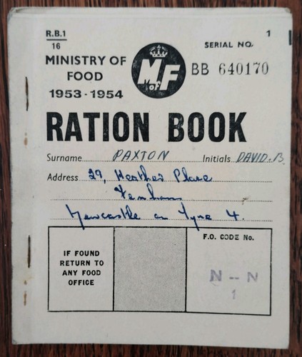 Ministry food ration book - ration,