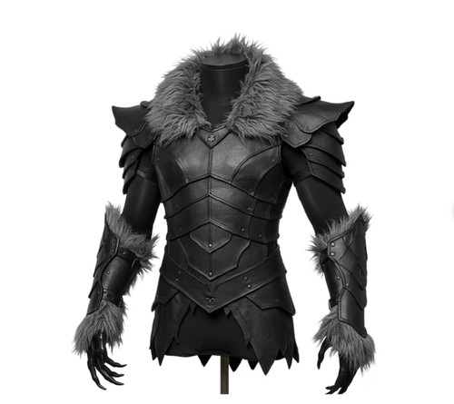 Black leather viking armor - leather,