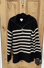 H&M BLACK white JUMPER size S