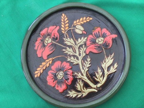 Poppies wheat hand painted - &,