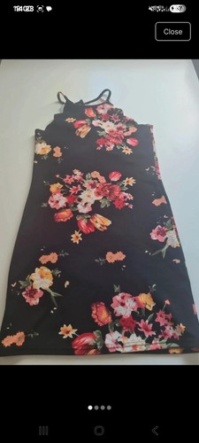 Shein black floral halter - shein,