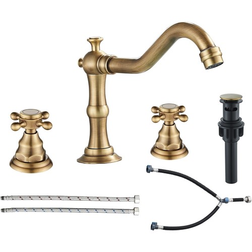 Bathroom faucet antique brass - bathroom,