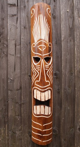 Extra large 100cm wooden tiki - wooden,
