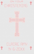 Christening Girl Cross Stitch Card Kit or Pattern - by Florashell
