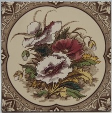 Fireplace Tile Transfer-Print & Tint Floral Reproduction
