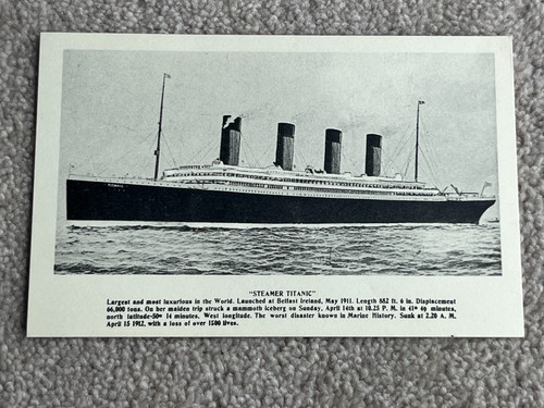 Steamer titanic 1979 postcard - 1979,