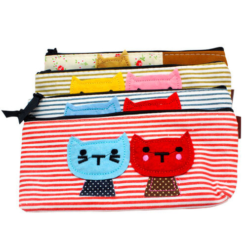 Vintage canvas cats pen pencil - canvas,