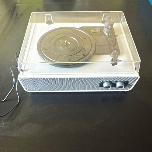 White record player turntable - white,