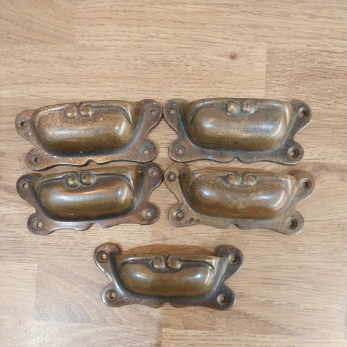Antique copper drawer pull - antique,