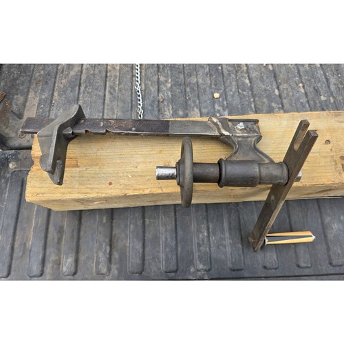 Antique rustic hand crank beam - antique,