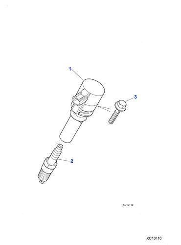 Jaguar plug ignition coil - on,