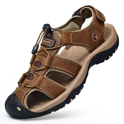 Men genuine leather sandals - genuine,