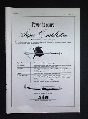 Original 1953 advert lockheed - original,
