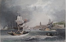 1842 antique print Gravesend