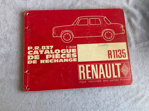 Parts catalogue renault r1135 - renault,