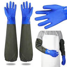 70cm Heavy Aquarium Men Waterproof Glove Pond Gloves Rubber Gloves Long Arm UK