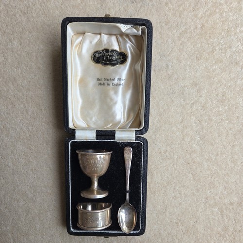 Christening set egg cup - christening, napkin