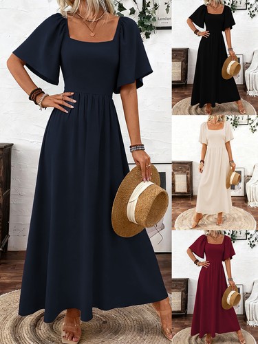 Womens boho maxi dress square - maxi,
