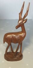Vintage Wooden Hand Carved Gazelle Impala Antelope African figurine
