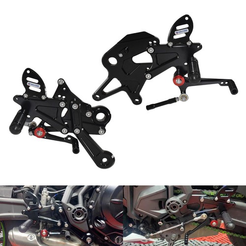 Black adjustable rearset - black,
