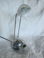 Vintage KUKI 90s Halogen Desk Lamp Telescopic Extendable Clear Plastic like Ikea