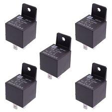 5x 12V Automotive Relay 40A 4-Pin Bracket SPNO Auto Car