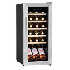 Wine Cooler 18 Bottle Fridge, Touch Control, LED Light - Stainless Steel