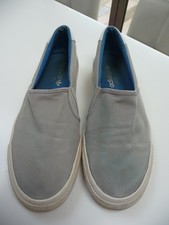 ADIDAS: MENS GREY ESPADRILLES. Canvas Slip-on Shoes. Grey. Size 10.