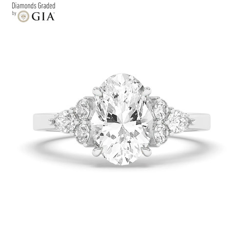 Oval diamond trilogy ring - diamond,